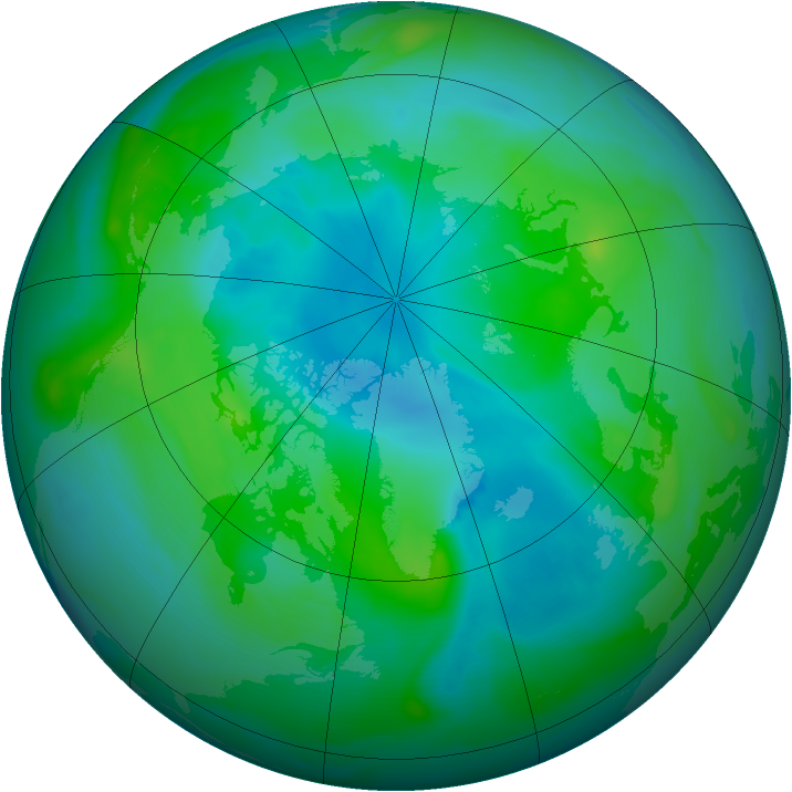 Arctic ozone map for 03 September 2007